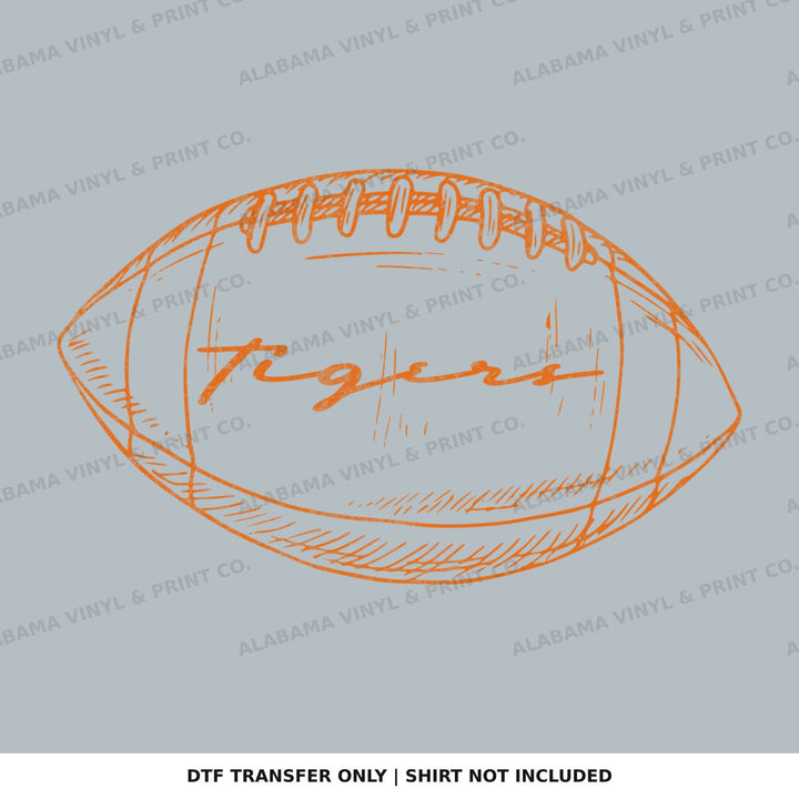 Auburn Tigers Preppy FB Outlines Alabama Vinyl