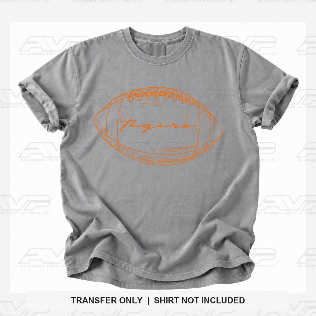 Auburn Tigers Preppy FB Outlines Alabama Vinyl