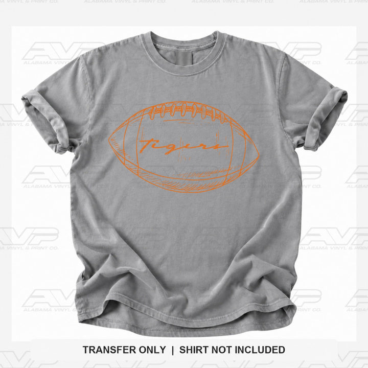 Auburn Tigers Preppy FB Outlines Alabama Vinyl