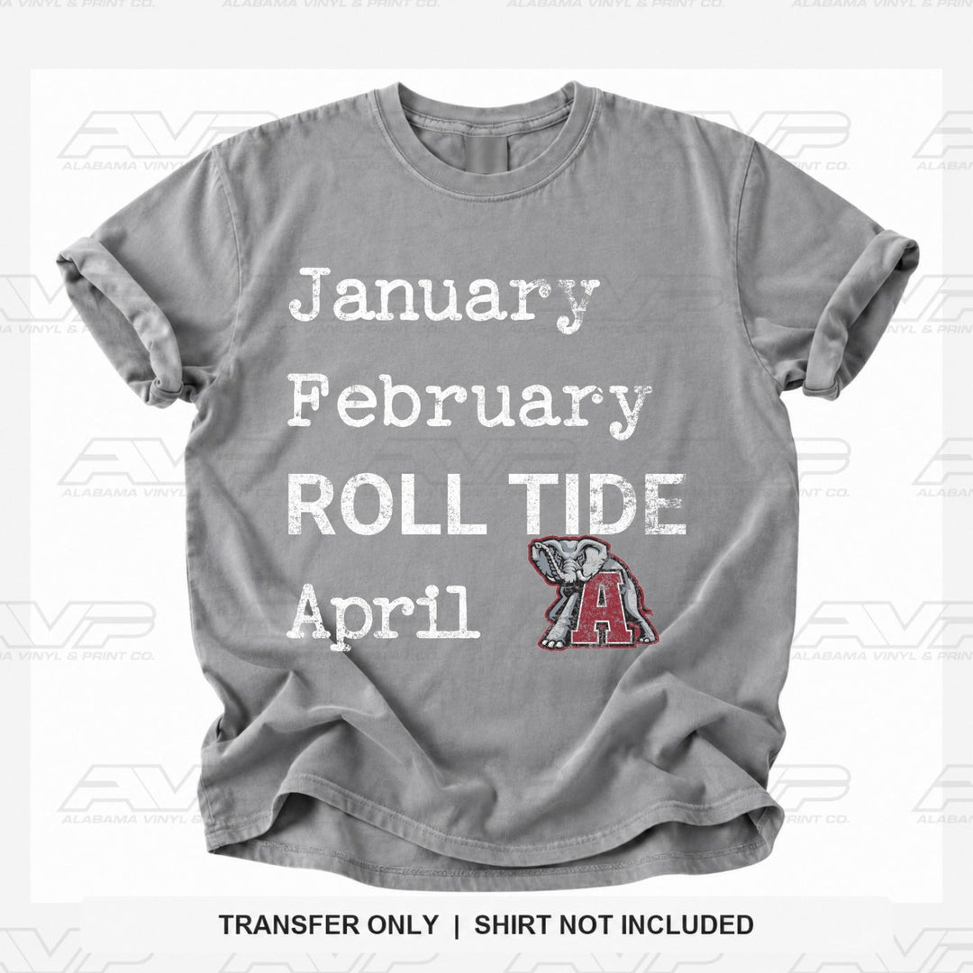 Alabama Jan Feb Roll Tide Apr Arkansas Alabama Vinyl