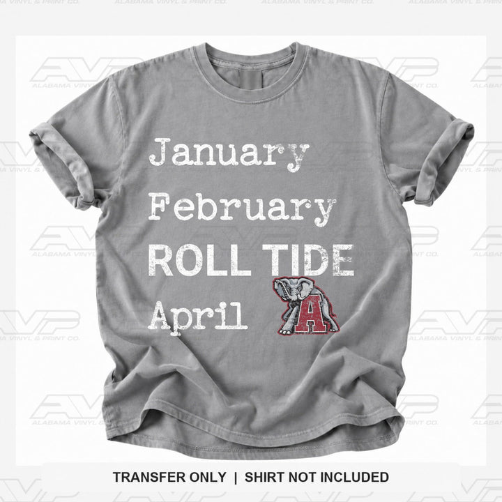 Alabama Jan Feb Roll Tide Apr Arkansas Alabama Vinyl
