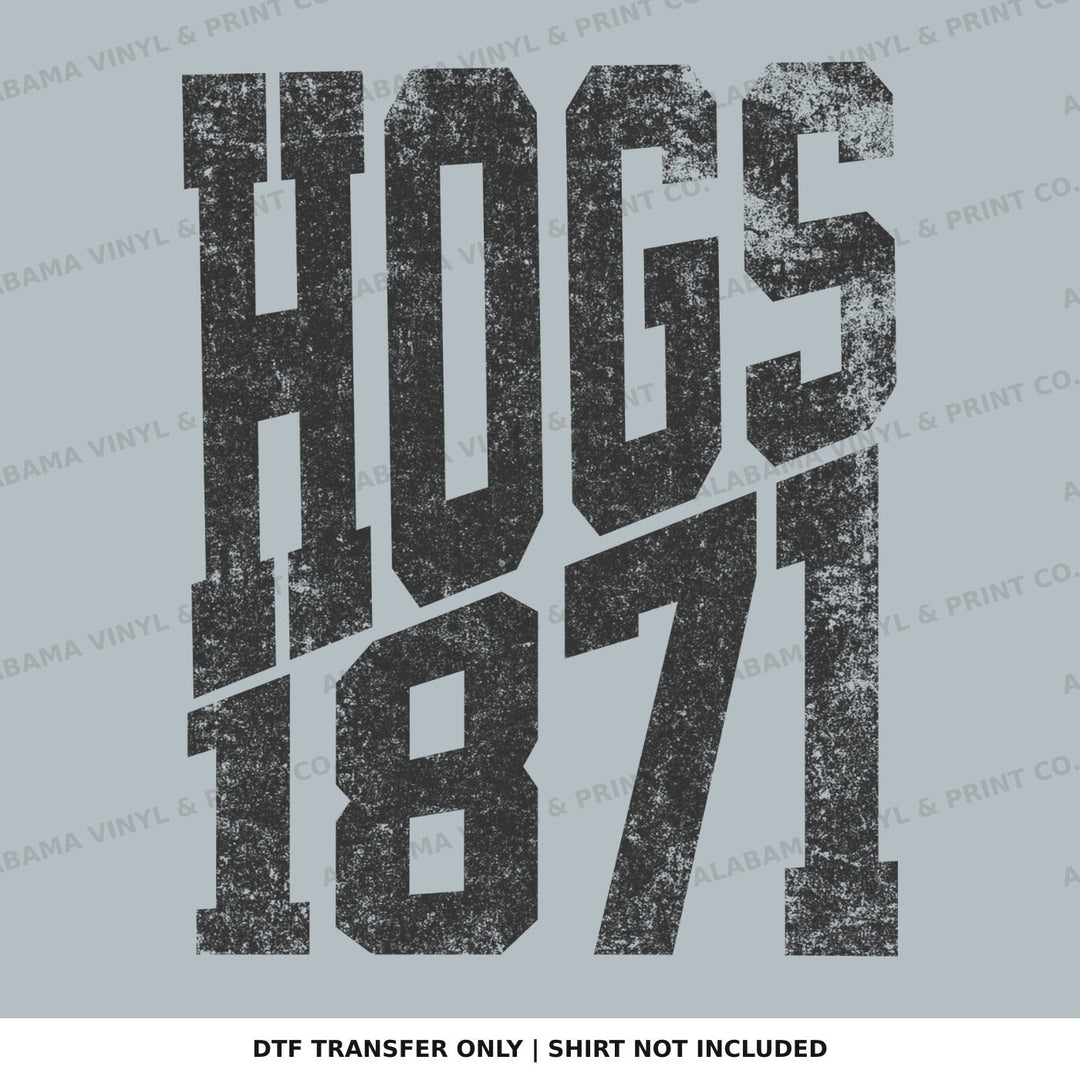 Arkansas Hogs 1871 EST. STACKED Alabama Vinyl