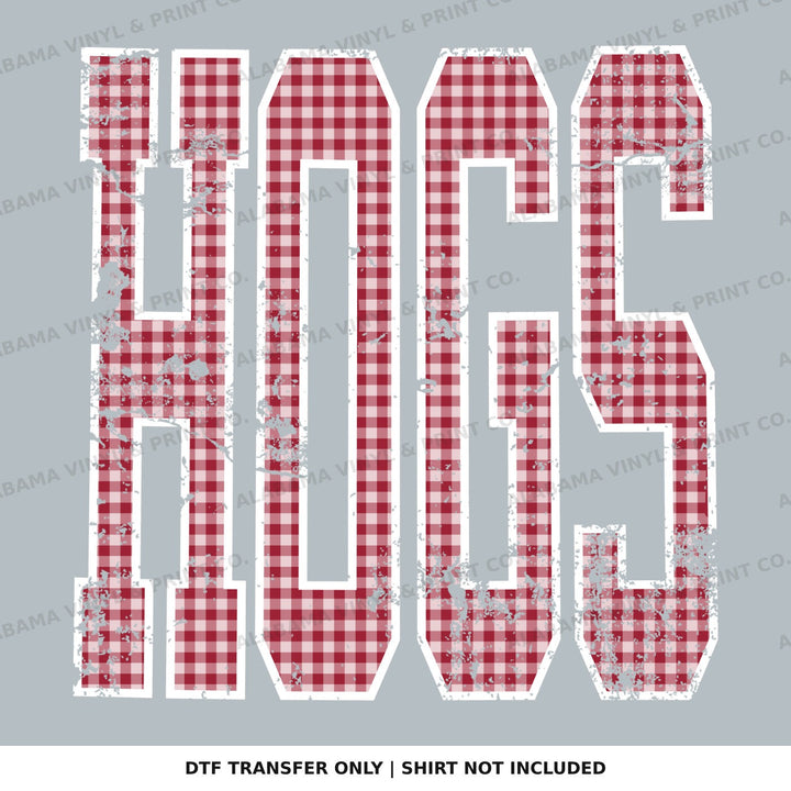 Arkansas Hogs Gingham U Alabama Vinyl