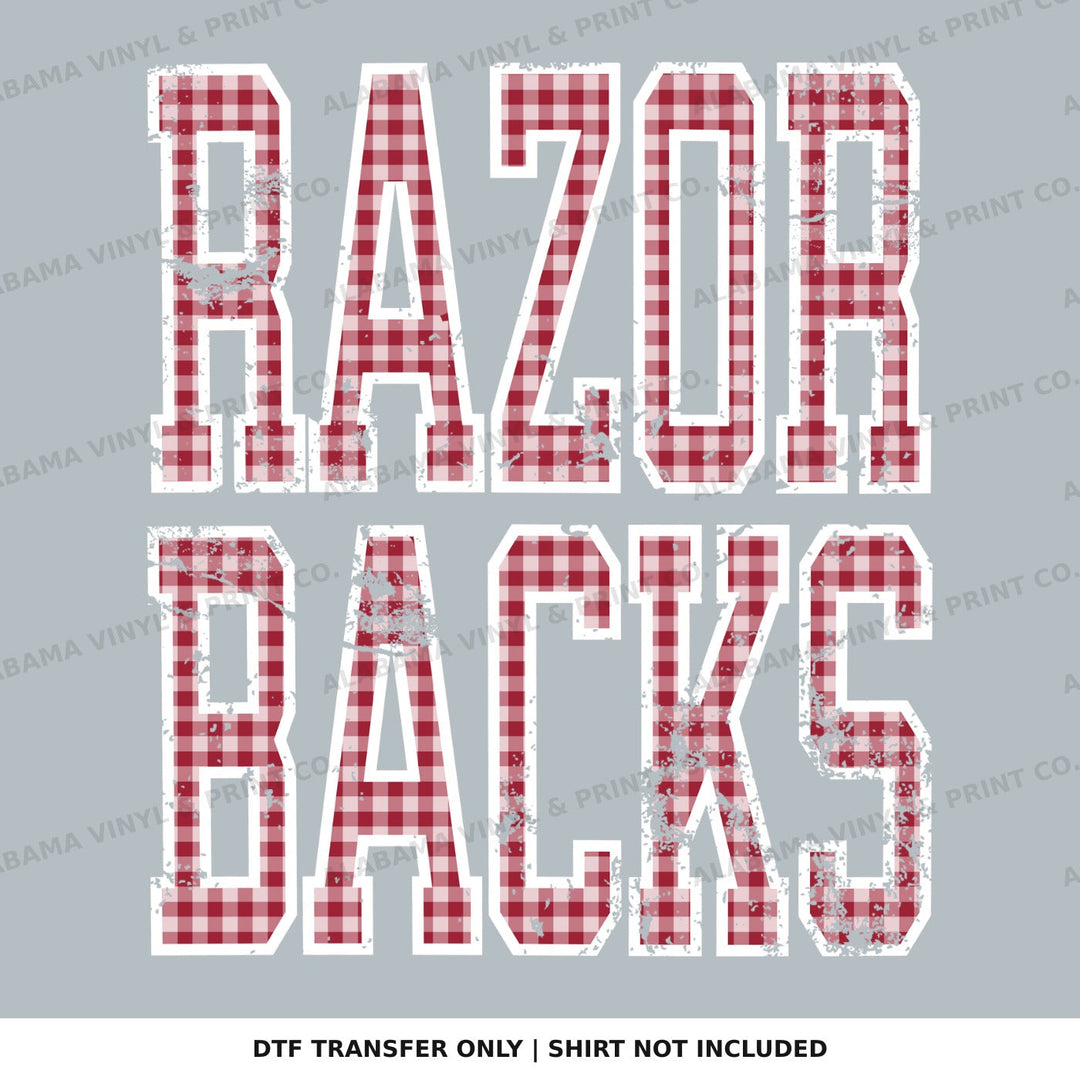 Arkansas Razorbacks Gingham U Alabama Vinyl
