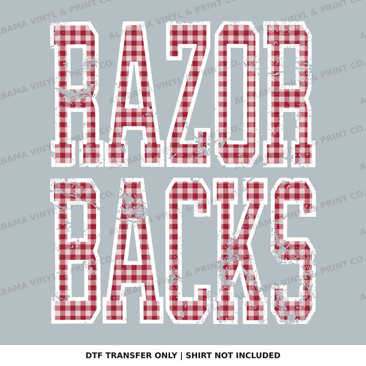 Arkansas Razorbacks Gingham U Alabama Vinyl