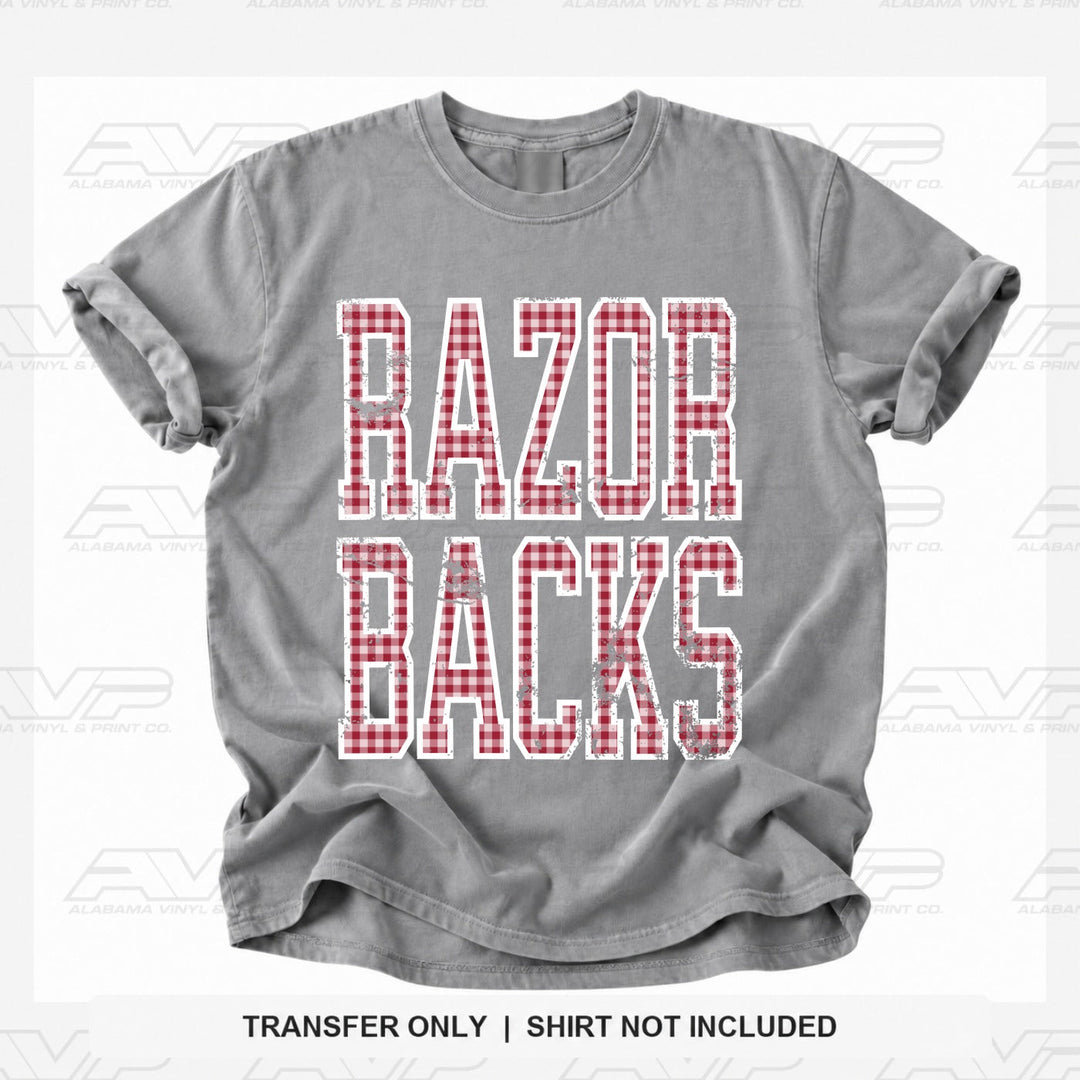 Arkansas Razorbacks Gingham U Alabama Vinyl