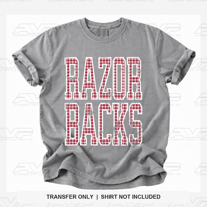 Arkansas Razorbacks Gingham U Alabama Vinyl