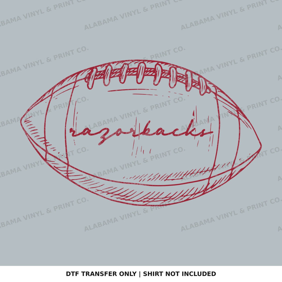 Arkansas Razorbacks Preppy FB Outlines Alabama Vinyl