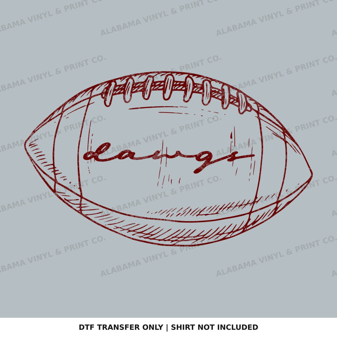 Georgia Dawgs Preppy FB Outlines Alabama Vinyl