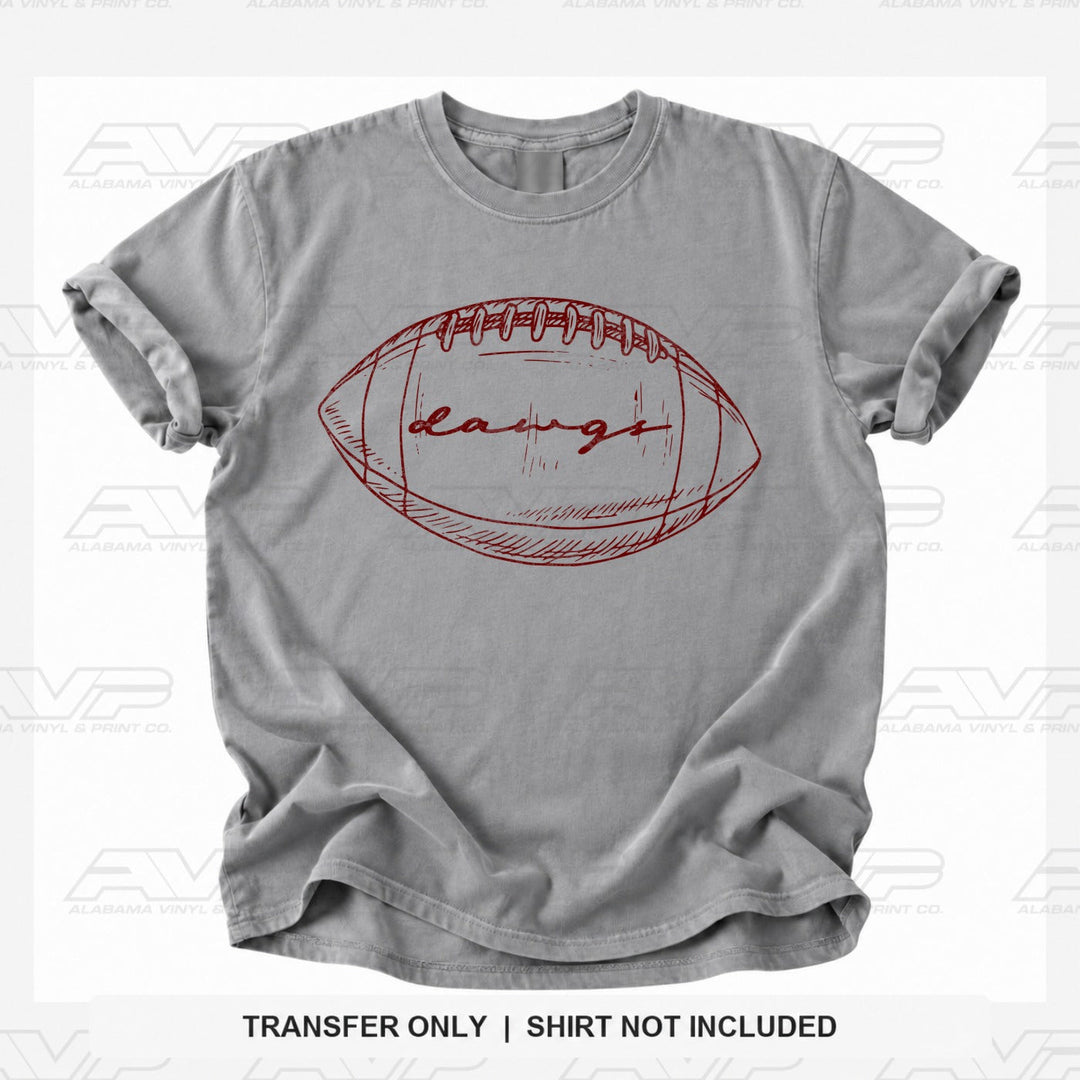 Georgia Dawgs Preppy FB Outlines Alabama Vinyl