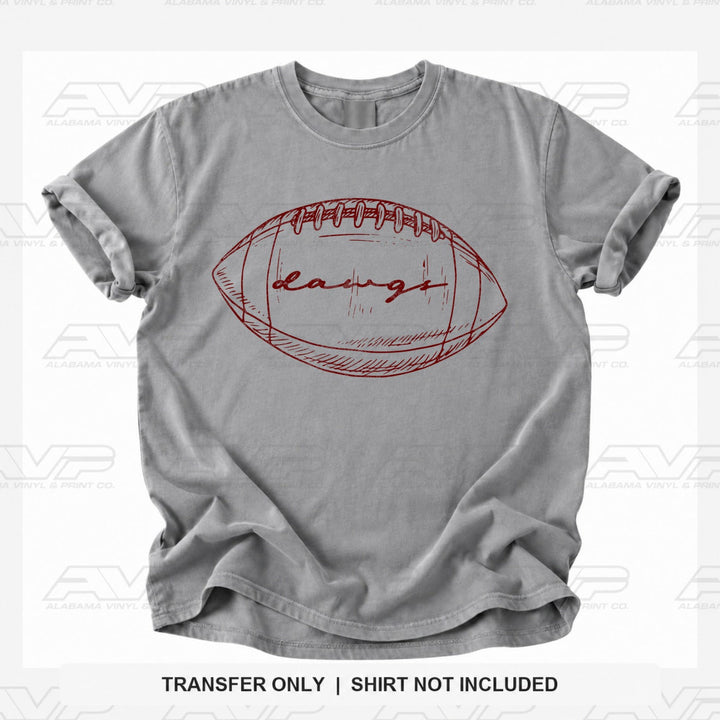 Georgia Dawgs Preppy FB Outlines Alabama Vinyl