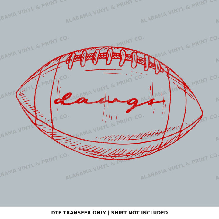 Georgia Gerogia Dawgs Preppy FB Outlines Alabama Vinyl