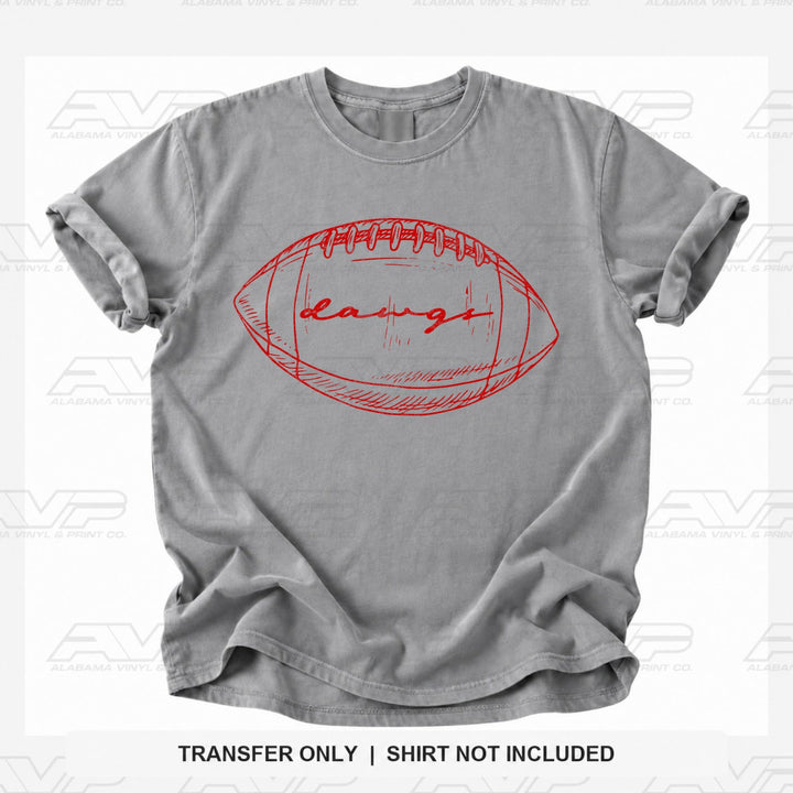 Georgia Gerogia Dawgs Preppy FB Outlines Alabama Vinyl