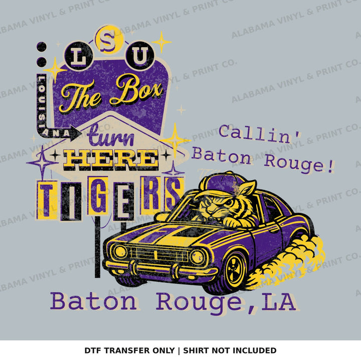 LSU-CallinBatonRougeTheBox - Tiger Car Alabama Vinyl
