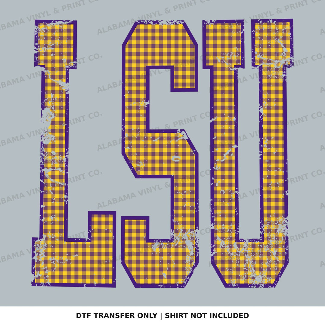 LSU Gingham U Alabama Vinyl