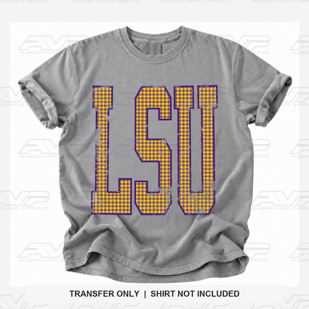 LSU Gingham U Alabama Vinyl