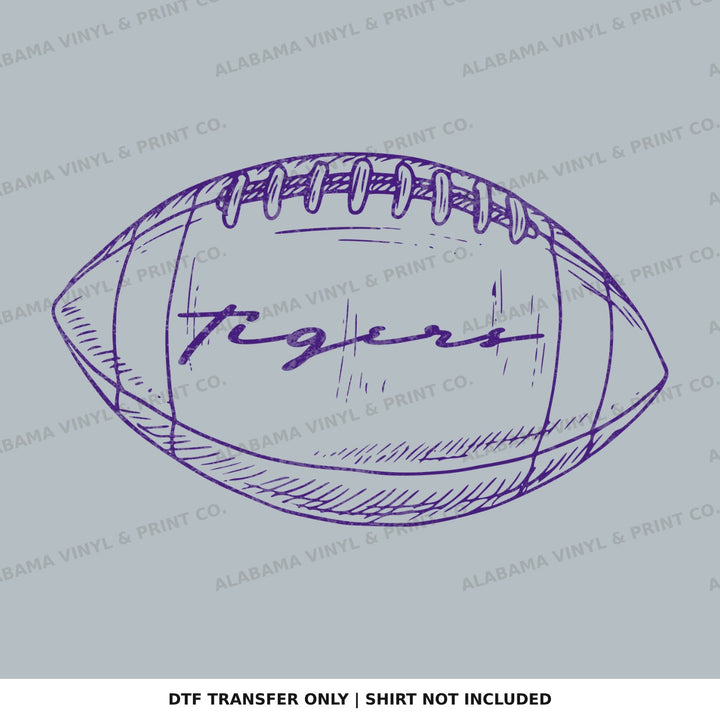 LSU Tigers Preppy FB Outlines Alabama Vinyl