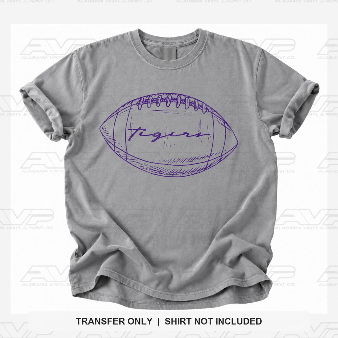 LSU Tigers Preppy FB Outlines Alabama Vinyl