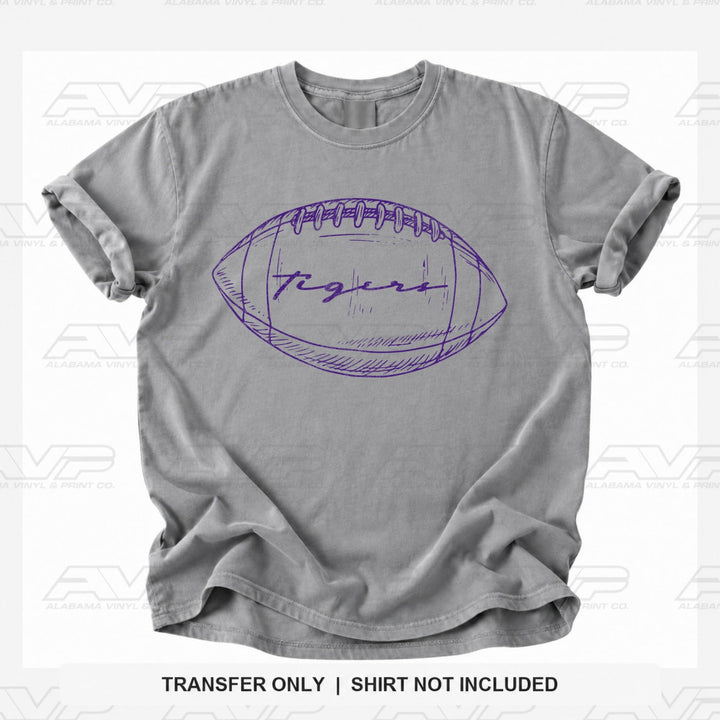 LSU Tigers Preppy FB Outlines Alabama Vinyl