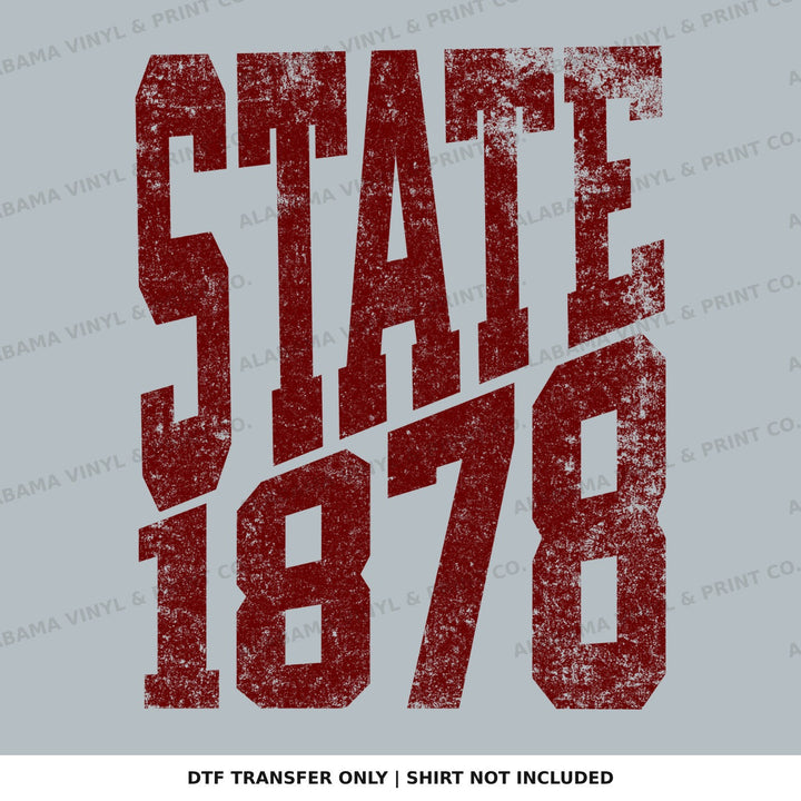 Mississippi State 1878 EST. STACKED Alabama Vinyl