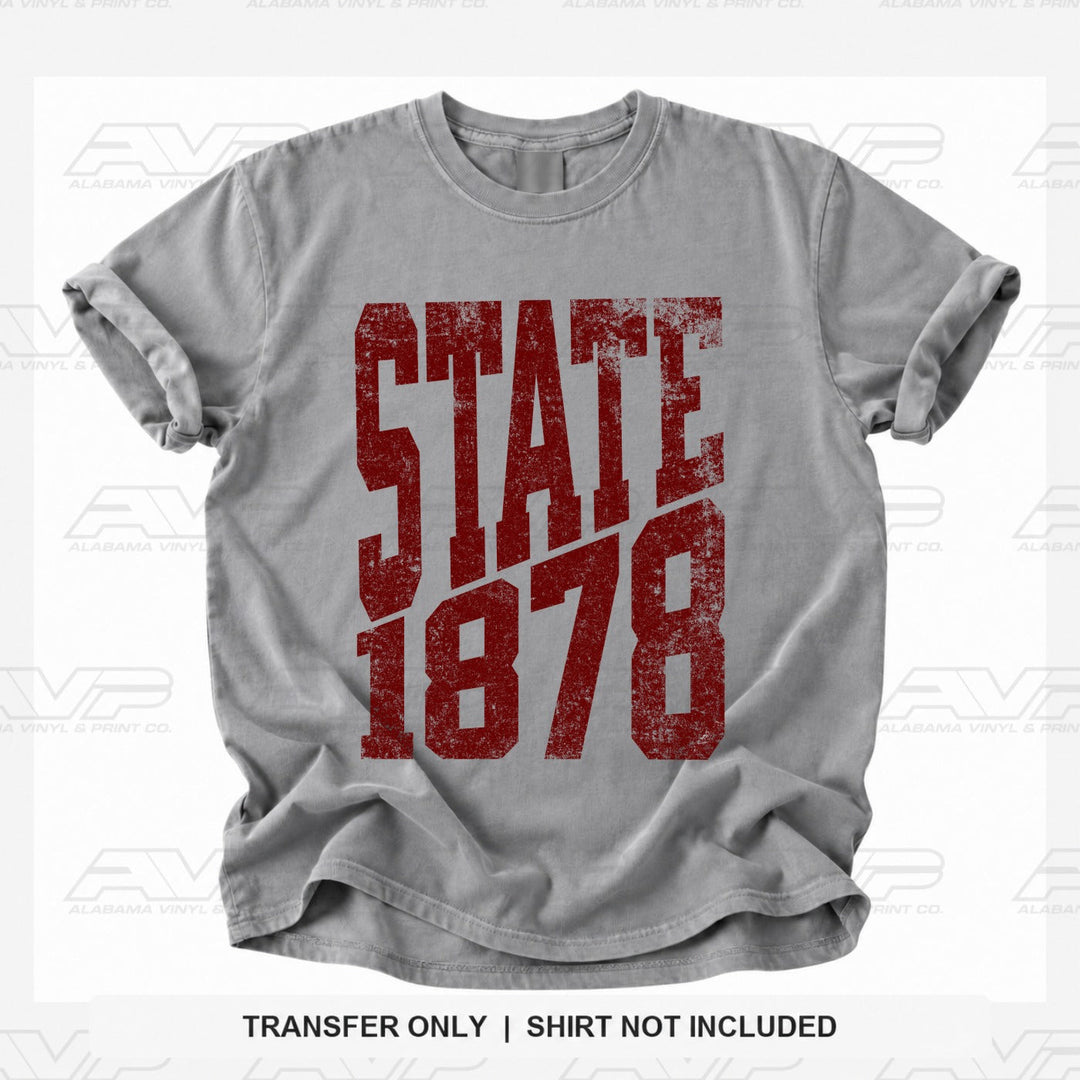 Mississippi State 1878 EST. STACKED Alabama Vinyl