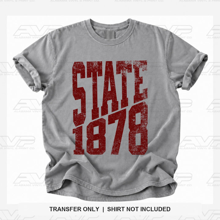 Mississippi State 1878 EST. STACKED Alabama Vinyl