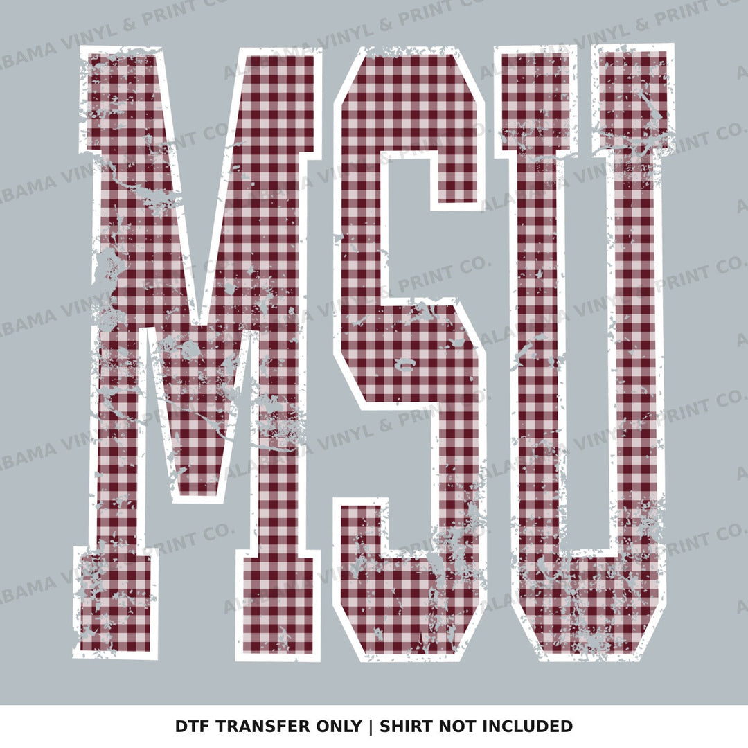 Mississippi State Gingham U Alabama Vinyl