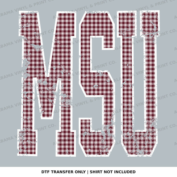 Mississippi State Gingham U Alabama Vinyl