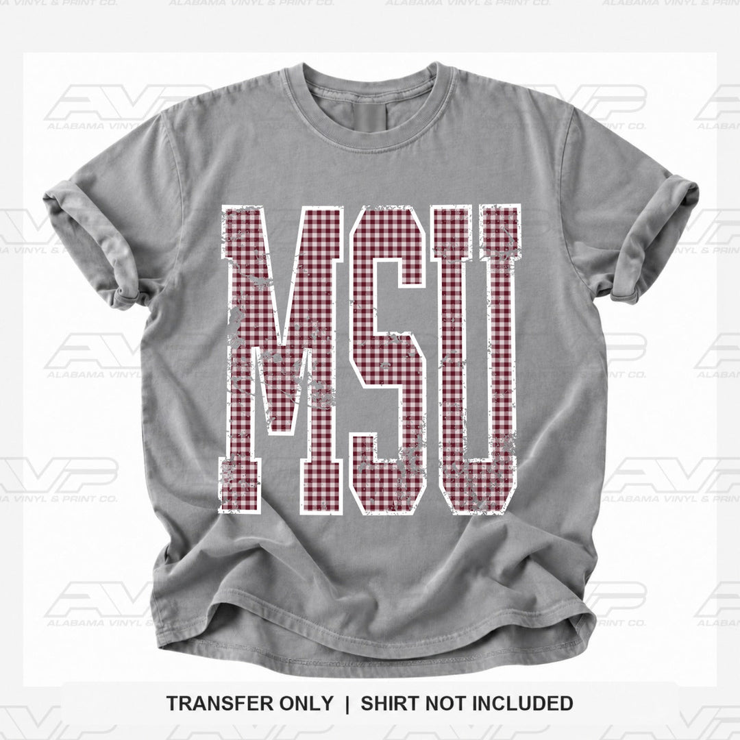 Mississippi State Gingham U Alabama Vinyl
