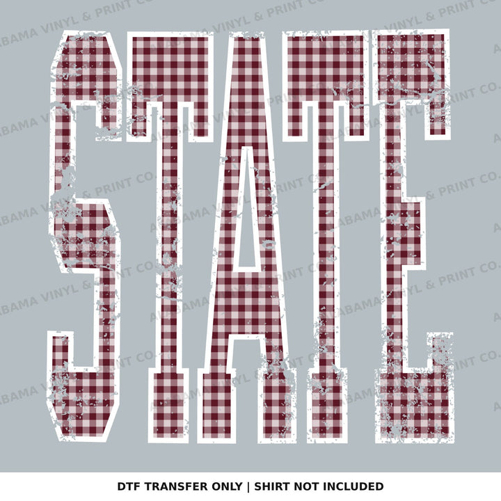Mississippi State State Gingham U Alabama Vinyl