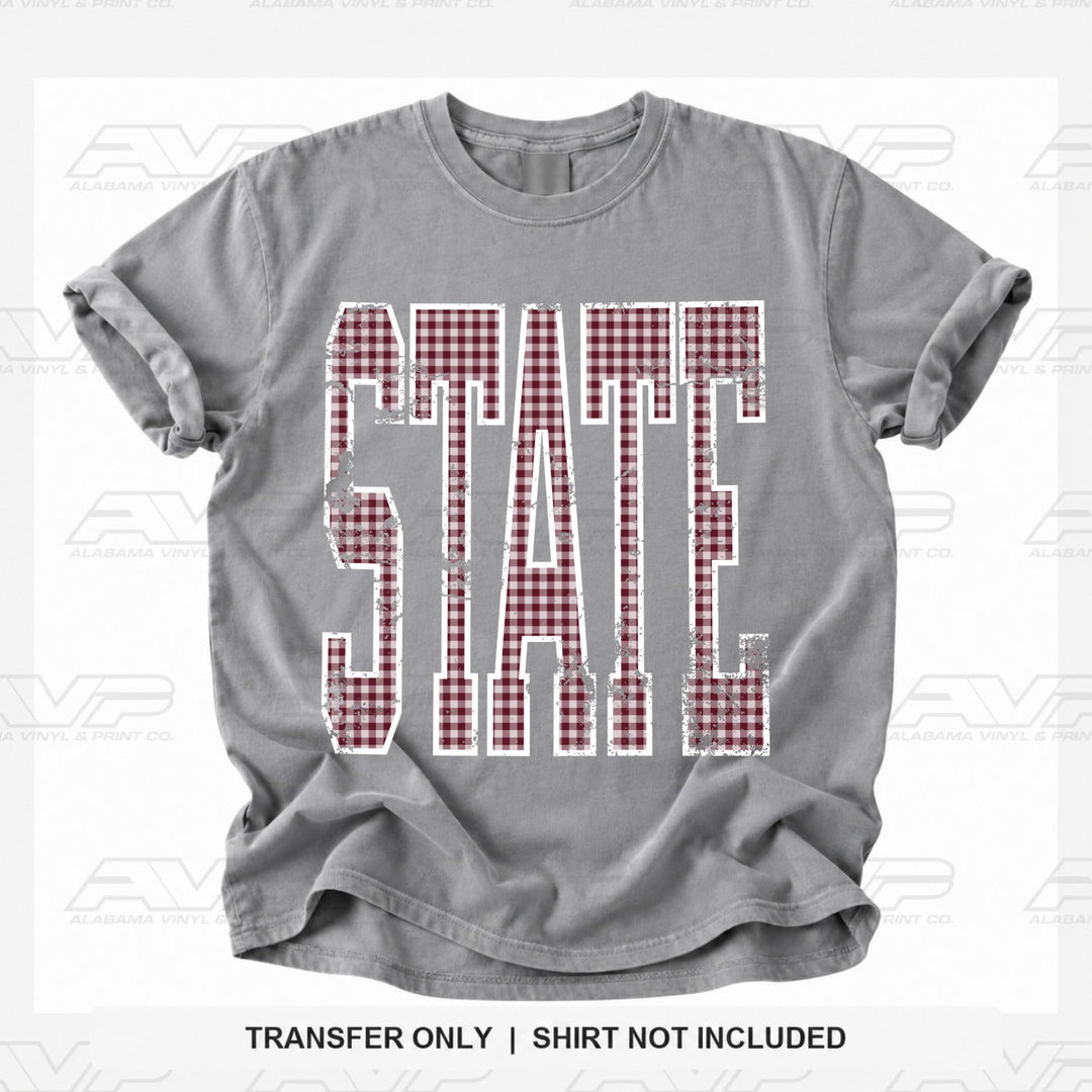 Mississippi State State Gingham U Alabama Vinyl
