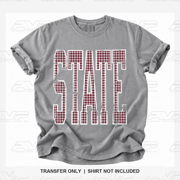 Mississippi State State Gingham U Alabama Vinyl