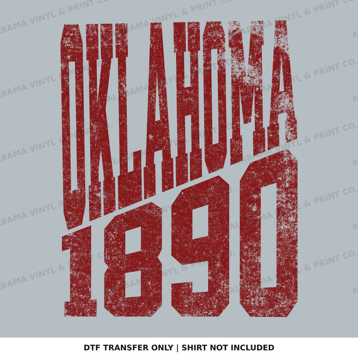 Oklahoma 1890 EST. STACKED Alabama Vinyl