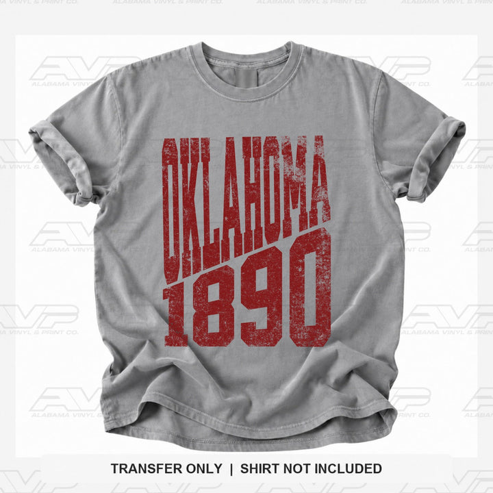 Oklahoma 1890 EST. STACKED Alabama Vinyl