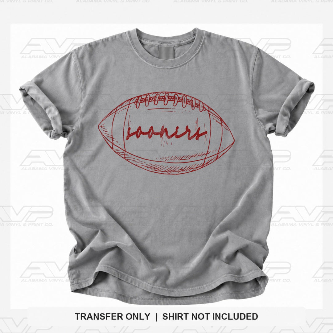 Oklahoma Sooners Preppy FB Outlines Alabama Vinyl
