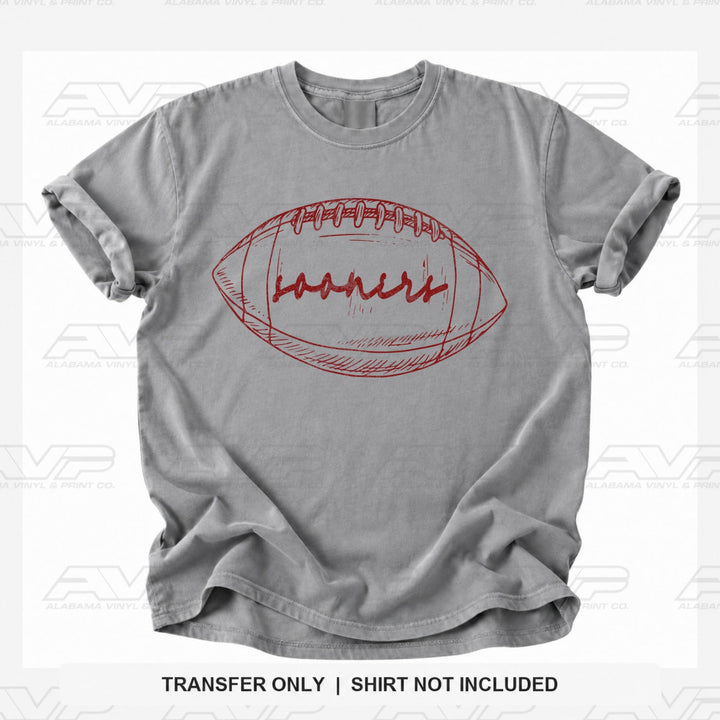 Oklahoma Sooners Preppy FB Outlines Alabama Vinyl