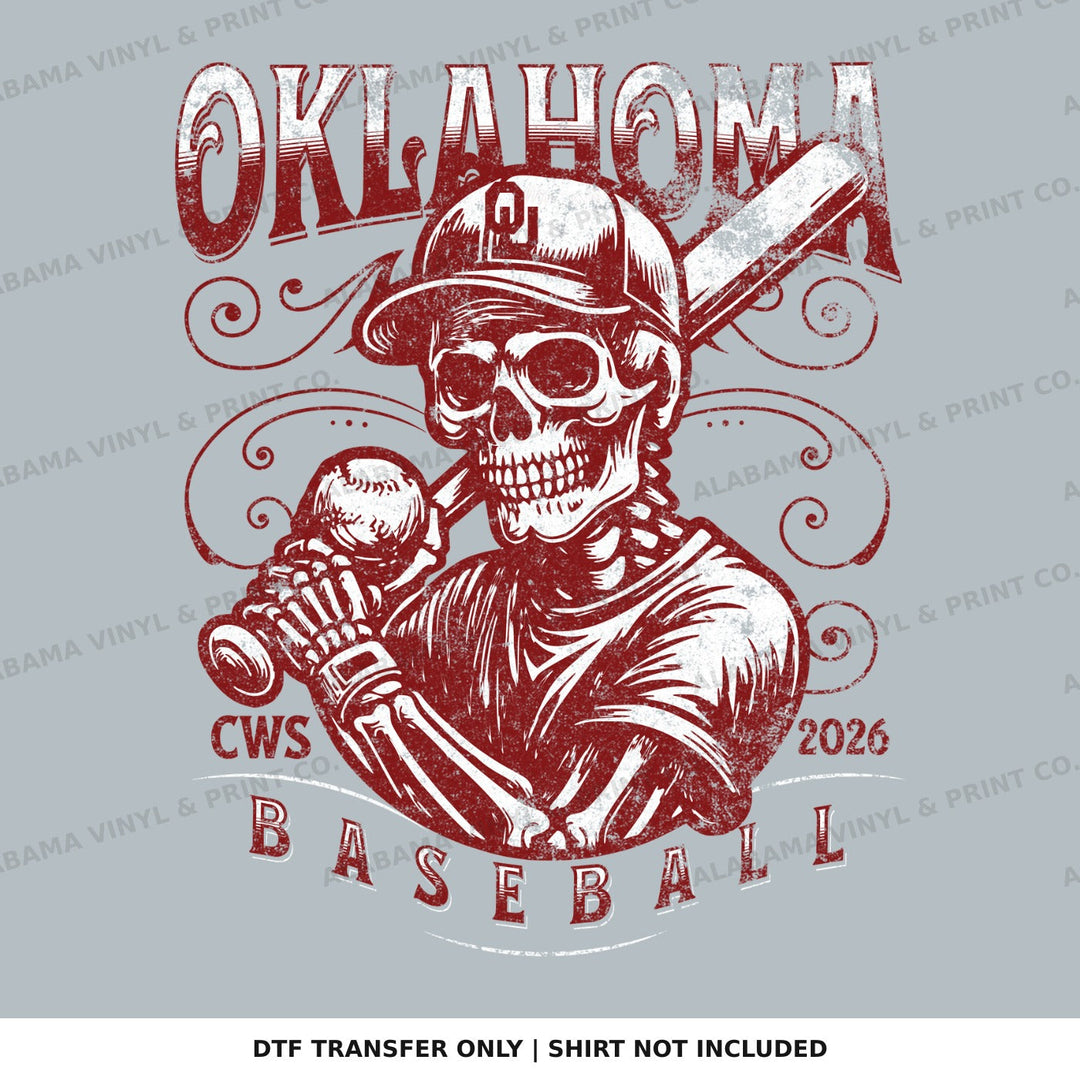 Oklahoma OU Baseball Skeleton Alabama Vinyl