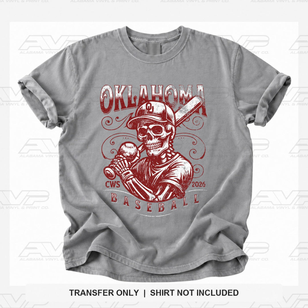 Oklahoma OU Baseball Skeleton Alabama Vinyl