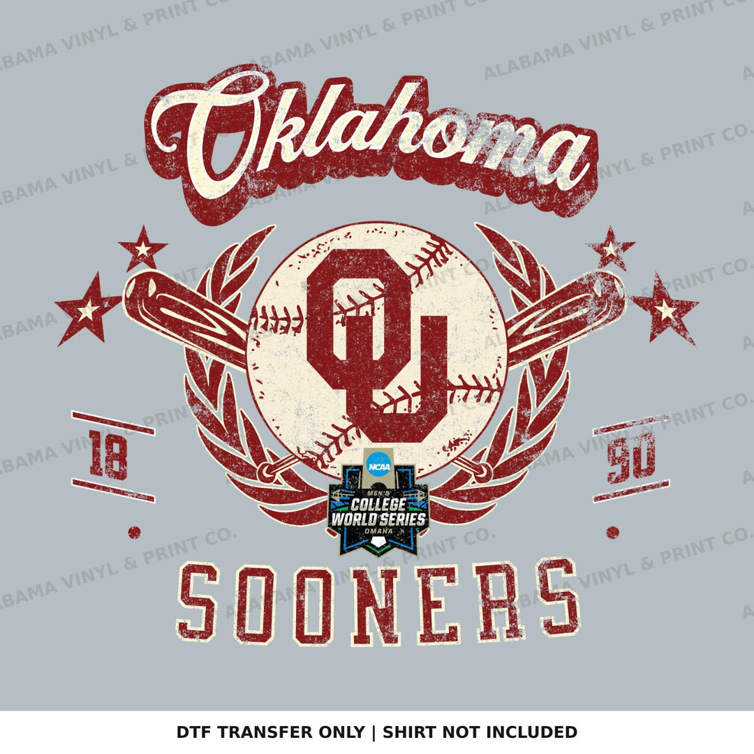 Oklahoma OU Sooners CWS Alabama Vinyl