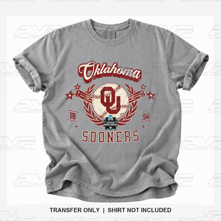 Oklahoma OU Sooners CWS Alabama Vinyl