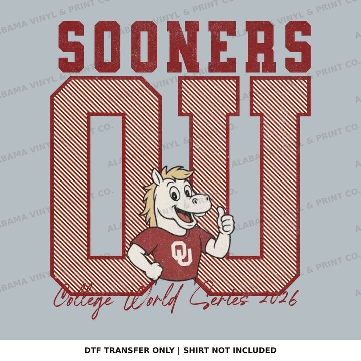 Oklahoma OU Sooners Mascot Retro Alabama Vinyl
