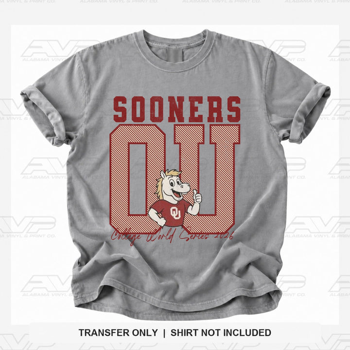 Oklahoma OU Sooners Mascot Retro Alabama Vinyl