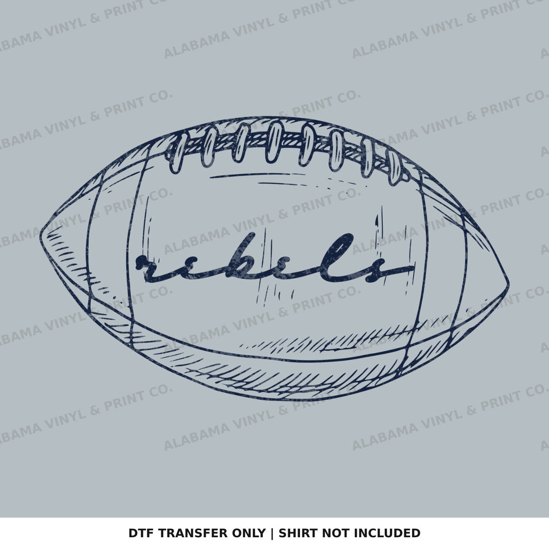 Ole Miss Rebels Preppy FB Outlines Alabama Vinyl
