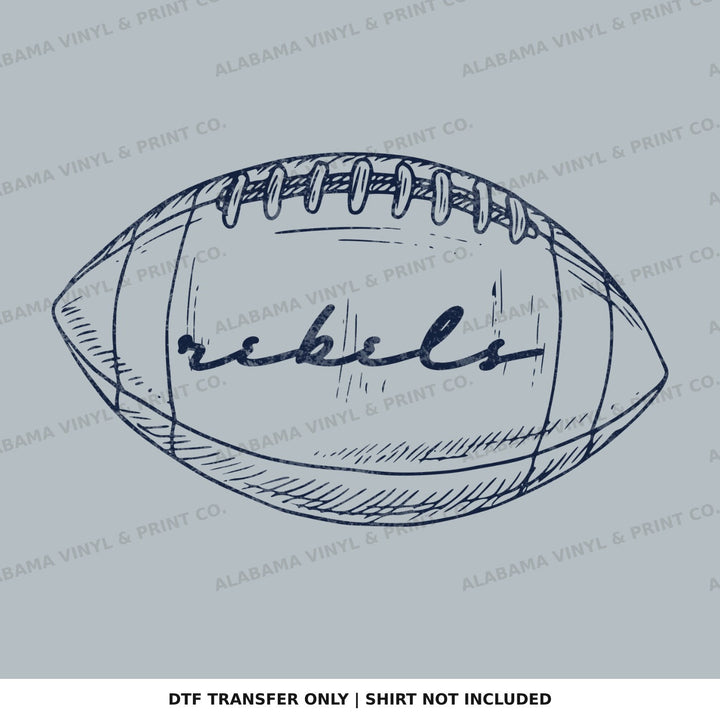Ole Miss Rebels Preppy FB Outlines Alabama Vinyl