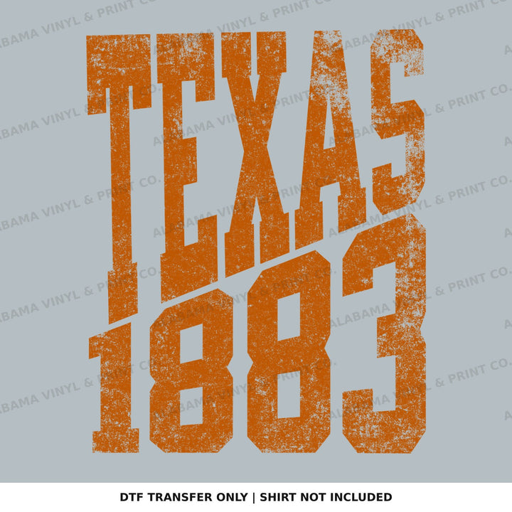 Texas 1883 EST. STACKED Alabama Vinyl