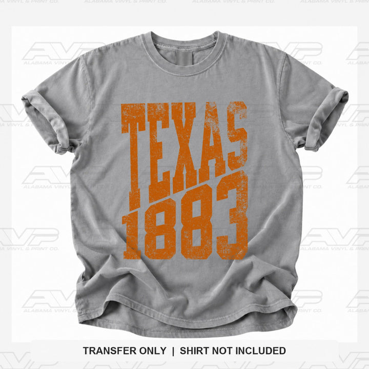Texas 1883 EST. STACKED Alabama Vinyl