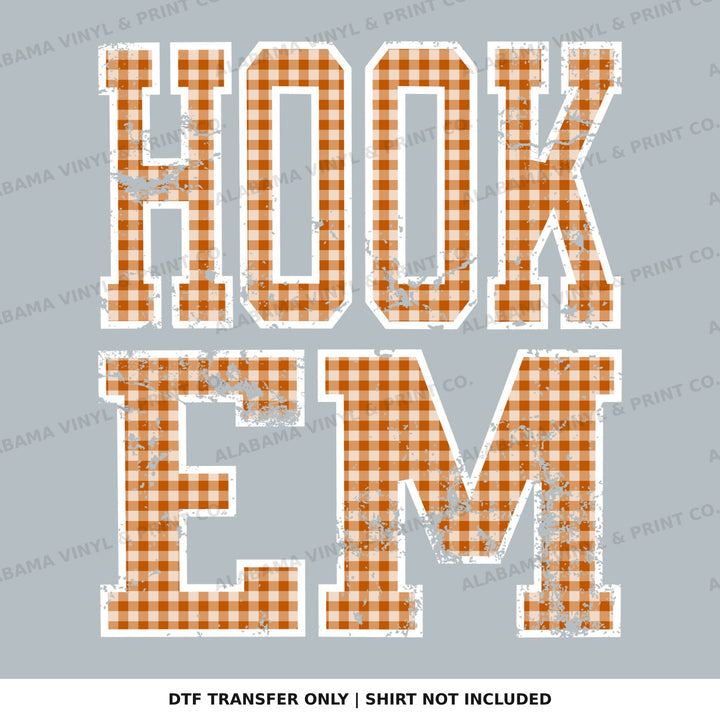 Texas Hook Em Gingham U Alabama Vinyl