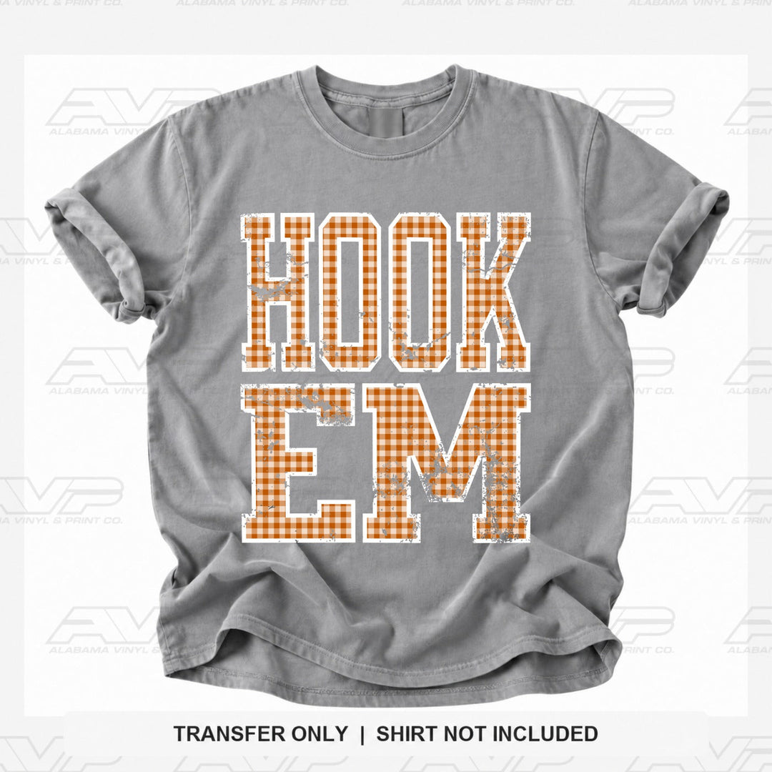 Texas Hook Em Gingham U Alabama Vinyl