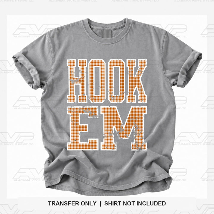Texas Hook Em Gingham U Alabama Vinyl