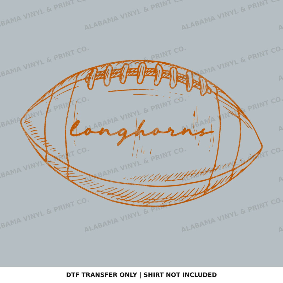 Texas Longhorns Preppy FB Outlines Alabama Vinyl